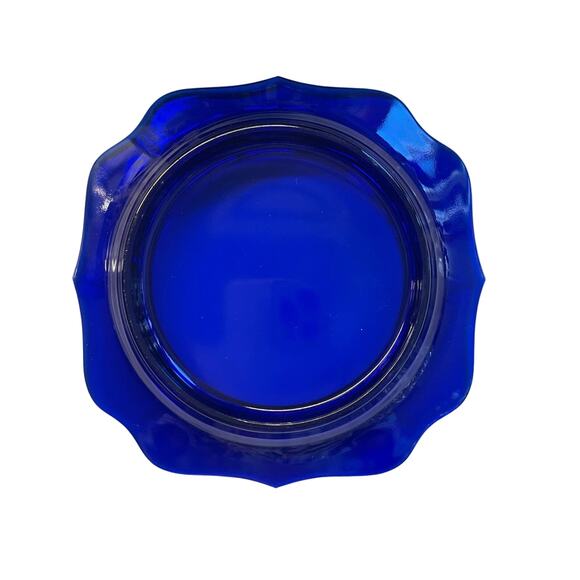 Vintage Cobalt Blue Butter Dish with Clear Lid 1950's MCM - Picture 6 of 7